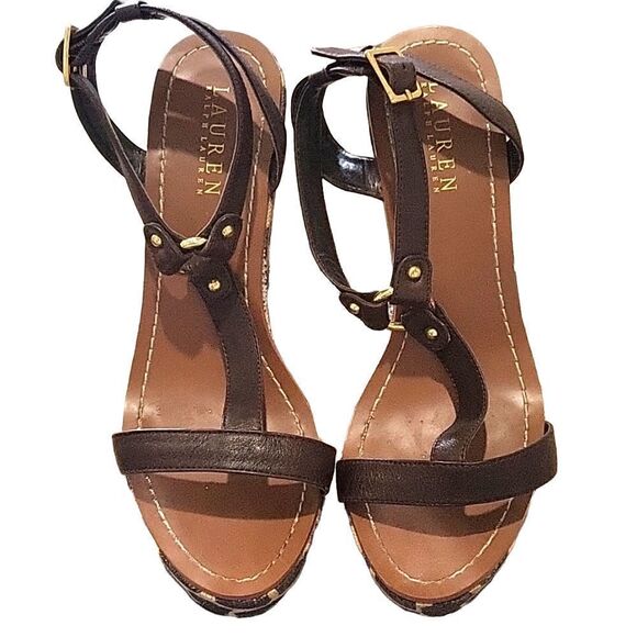 Ralph Lauren Wedge Sandal - Picture 1 of 4